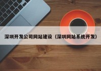 深圳开发公司网站建设（深圳网站系统开发）