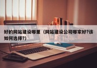 好的网站建设哪里（网站建设公司哪家好?该如何选择?）