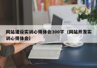 网站建设实训心得体会300字（网站开发实训心得体会）