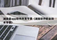 湖南省app软件开发学费（湖南软件职业技术学费）