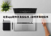 北京app软件开发投标书（软件开发招标书）